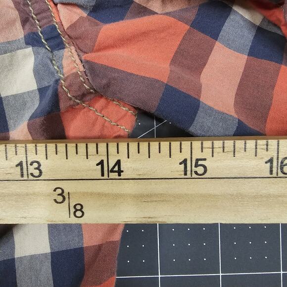 Tucker Tate Shirt Boys 7 Orange Plaid Long Sleeve Button Up Woven - Picture 9 of 11